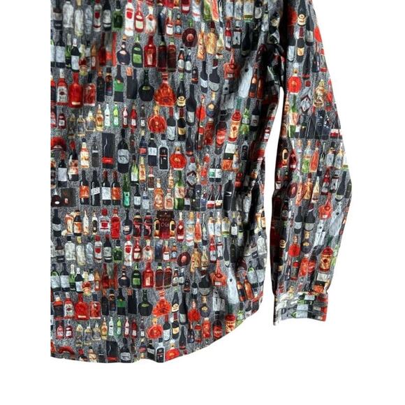 Paisley & Gray Slim Fit Men's Funky Shirt Long Sleeve Wine Print Size Large NEW - Picture 7 of 11